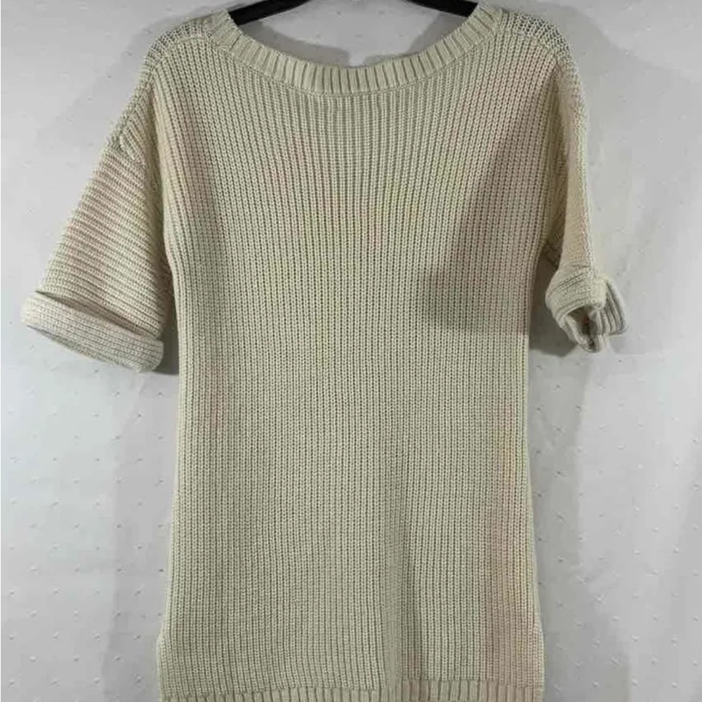 Calvin Klein Ivory Women's Short Sleeve Boat Neck Sweater, Sz. XL